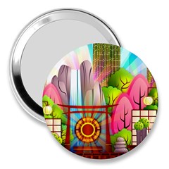 Zen Garden Japanese Nature Garden 3  Handbag Mirrors by Wegoenart