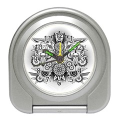 Forest Patrol Tribal Abstract Travel Alarm Clock by Wegoenart