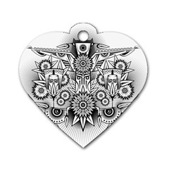 Forest Patrol Tribal Abstract Dog Tag Heart (two Sides) by Wegoenart