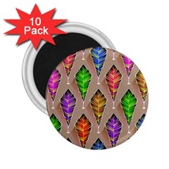 Abstract Background Colorful Leaves 2 25  Magnets (10 Pack)  by Wegoenart