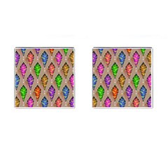 Abstract Background Colorful Leaves Cufflinks (square) by Wegoenart