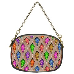 Abstract Background Colorful Leaves Chain Purse (one Side)