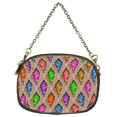 Abstract Background Colorful Leaves Chain Purse (two Sides) by Wegoenart