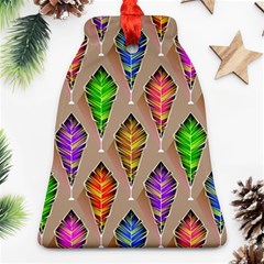 Abstract Background Colorful Leaves Ornament (bell)