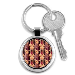 Seamless Pattern Pattern Key Chains (round)  by Wegoenart