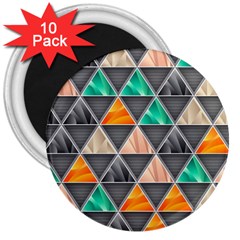 Abstract Geometric Triangle Shape 3  Magnets (10 Pack)  by Wegoenart