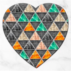 Abstract Geometric Triangle Shape Jigsaw Puzzle (heart) by Wegoenart