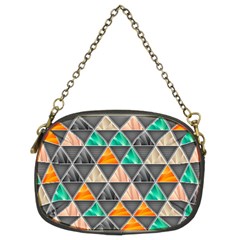 Abstract Geometric Triangle Shape Chain Purse (two Sides) by Wegoenart