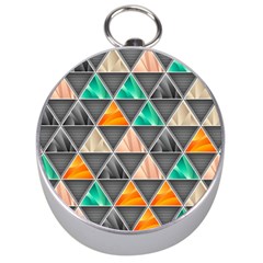 Abstract Geometric Triangle Shape Silver Compasses by Wegoenart