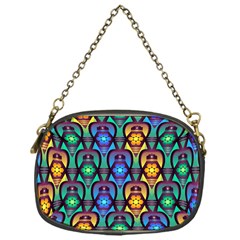 Pattern Background Bright Blue Chain Purse (one Side)