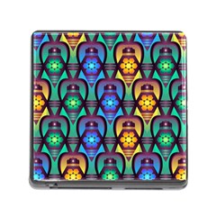 Pattern Background Bright Blue Memory Card Reader (square 5 Slot) by Wegoenart