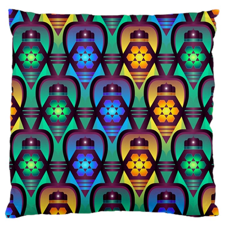 Pattern Background Bright Blue Large Flano Cushion Case (One Side)