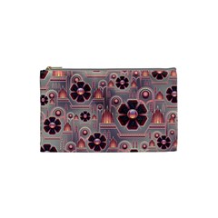 Background Floral Flower Stylised Cosmetic Bag (small) by Wegoenart