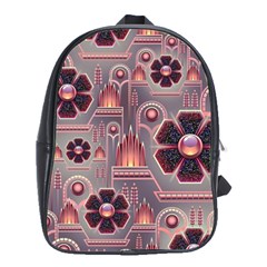 Background Floral Flower Stylised School Bag (large) by Wegoenart