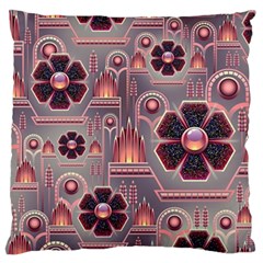 Background Floral Flower Stylised Large Flano Cushion Case (two Sides) by Wegoenart