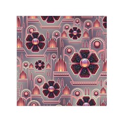 Background Floral Flower Stylised Small Satin Scarf (square) by Wegoenart