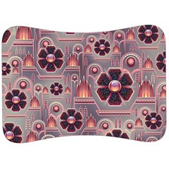 Background Floral Flower Stylised Velour Seat Head Rest Cushion by Wegoenart