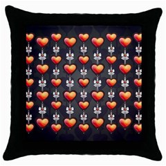 Love Heart Background Throw Pillow Case (black) by Wegoenart