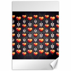 Love Heart Background Canvas 12  X 18 