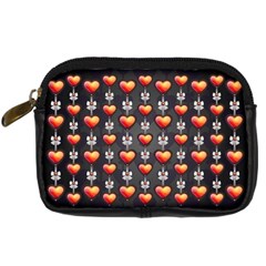 Love Heart Background Digital Camera Leather Case by Wegoenart