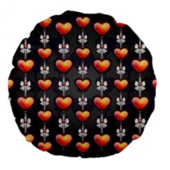 Love Heart Background Large 18  Premium Round Cushions by Wegoenart