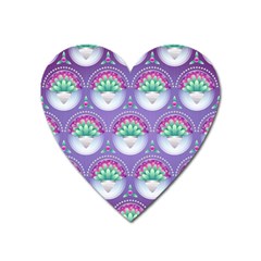 Background Floral Pattern Purple Heart Magnet by Wegoenart