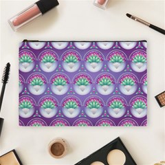 Background Floral Pattern Purple Cosmetic Bag (large) by Wegoenart