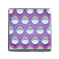 Background Floral Pattern Purple Memory Card Reader (square 5 Slot) by Wegoenart