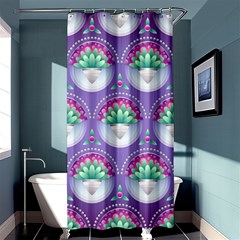 Background Floral Pattern Purple Shower Curtain 36  X 72  (stall)  by Wegoenart