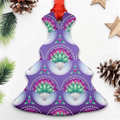 Background Floral Pattern Purple Ornament (christmas Tree)  by Wegoenart