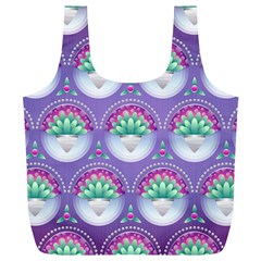 Background Floral Pattern Purple Full Print Recycle Bag (xl) by Wegoenart