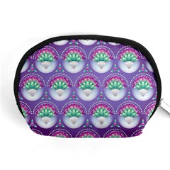 Background Floral Pattern Purple Accessory Pouch (medium) by Wegoenart