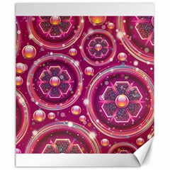 Pink Abstract Background Floral Glossy Canvas 20  X 24 