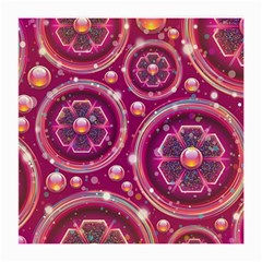 Pink Abstract Background Floral Glossy Medium Glasses Cloth (2-side) by Wegoenart