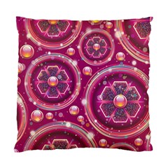 Pink Abstract Background Floral Glossy Standard Cushion Case (two Sides) by Wegoenart