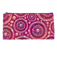 Pink Abstract Background Floral Glossy Pencil Cases by Wegoenart