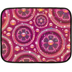 Pink Abstract Background Floral Glossy Double Sided Fleece Blanket (mini)  by Wegoenart