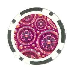 Pink Abstract Background Floral Glossy Poker Chip Card Guard (10 Pack) by Wegoenart