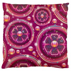 Pink Abstract Background Floral Glossy Large Cushion Case (one Side) by Wegoenart