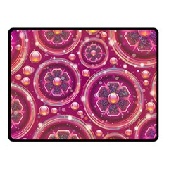 Pink Abstract Background Floral Glossy Double Sided Fleece Blanket (small)  by Wegoenart