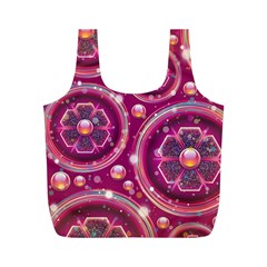 Pink Abstract Background Floral Glossy Full Print Recycle Bag (m) by Wegoenart