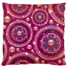 Pink Abstract Background Floral Glossy Standard Flano Cushion Case (two Sides) by Wegoenart