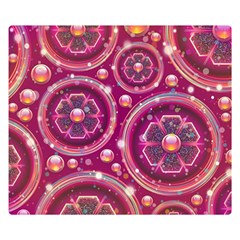 Pink Abstract Background Floral Glossy Double Sided Flano Blanket (small)  by Wegoenart