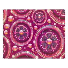 Pink Abstract Background Floral Glossy Double Sided Flano Blanket (large)  by Wegoenart