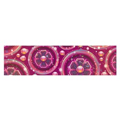 Pink Abstract Background Floral Glossy Satin Scarf (oblong) by Wegoenart