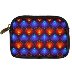 Light Background Colorful Abstract Digital Camera Leather Case by Wegoenart