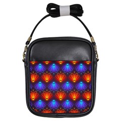 Light Background Colorful Abstract Girls Sling Bag by Wegoenart