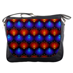 Light Background Colorful Abstract Messenger Bag by Wegoenart