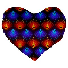 Light Background Colorful Abstract Large 19  Premium Flano Heart Shape Cushions by Wegoenart