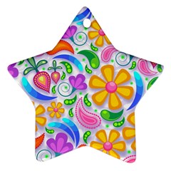 Floral Paisley Background Flower Ornament (star)